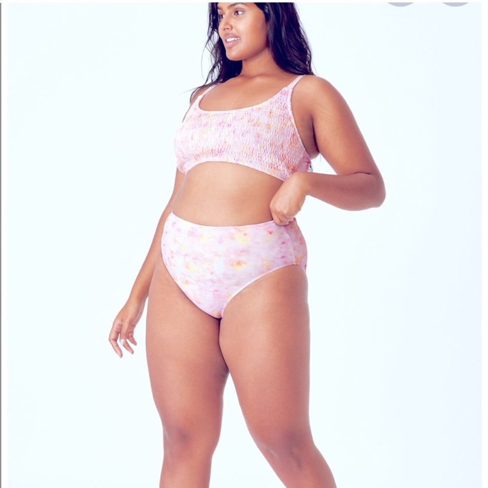 Cotton On curve shirred cropped bralette bikini top tie dye 14 new